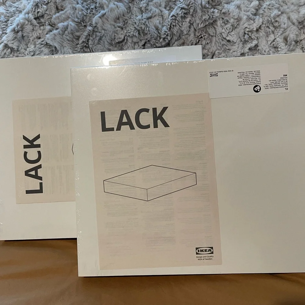 IKEA 2-Pk of White Lack Floating Wall Shelves 30x26 cm (11 3/4x10 1/4